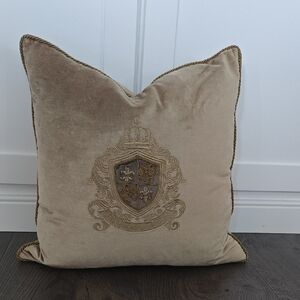 Embroidered Velvet Throw Pillow